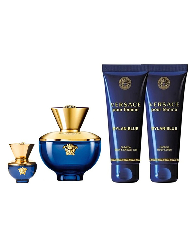 Versace Dylan Blue Pour Femme Set Edp 305 ML Arts & Entertainment Party Celebration Gift Giving Wrapping Boxes Tins Beautycos