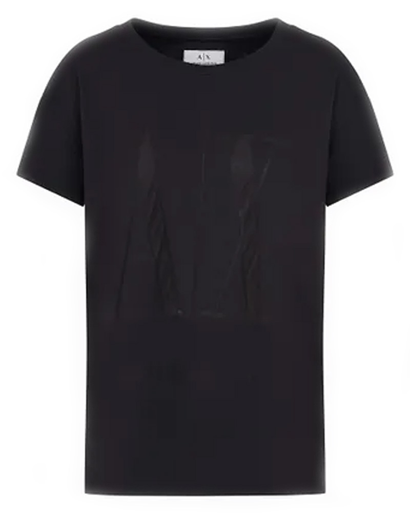 Armani Exchange Icon Period Women T-Shirt Black XL Apparel & Accessories Clothing Shirts Tops Beautycos