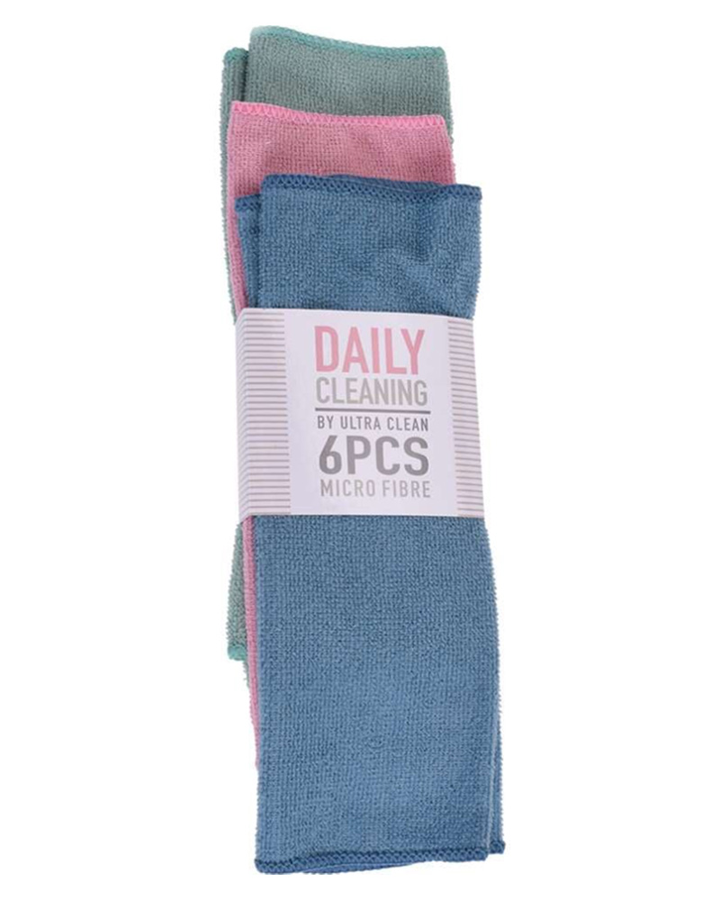 Excellent Houseware Ultra Clean Chiffons En Microfibre 6 Stk Home & Garden Household Supplies Cleaning Shop Towels General-Purpose Cloths Beautycos