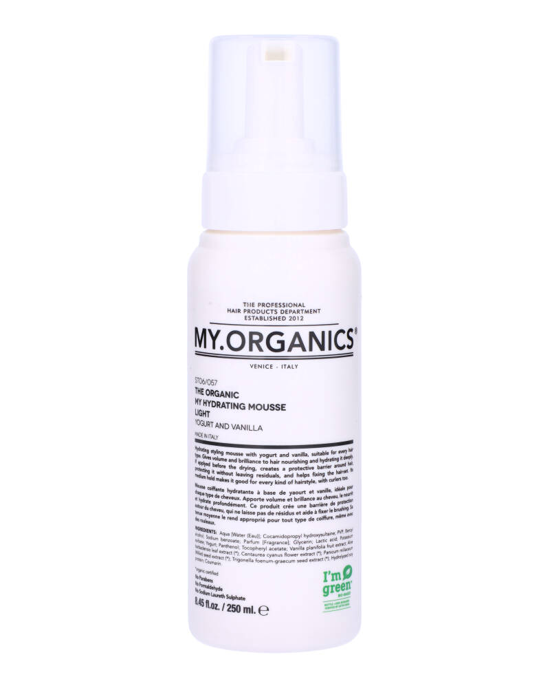 My Organics The Organic Hydrating Mousse Light Yogurt And Vanilla 250 ML Health & Beauty Personal Care Hair Shampoo Conditioner Beautycos