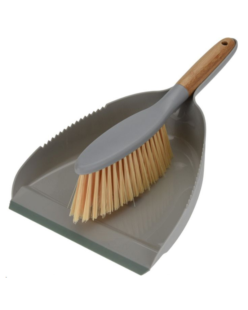 Ultra Clean Fejebakke Med Bambusbørste Grå Home & Garden Household Supplies Cleaning Beautycos