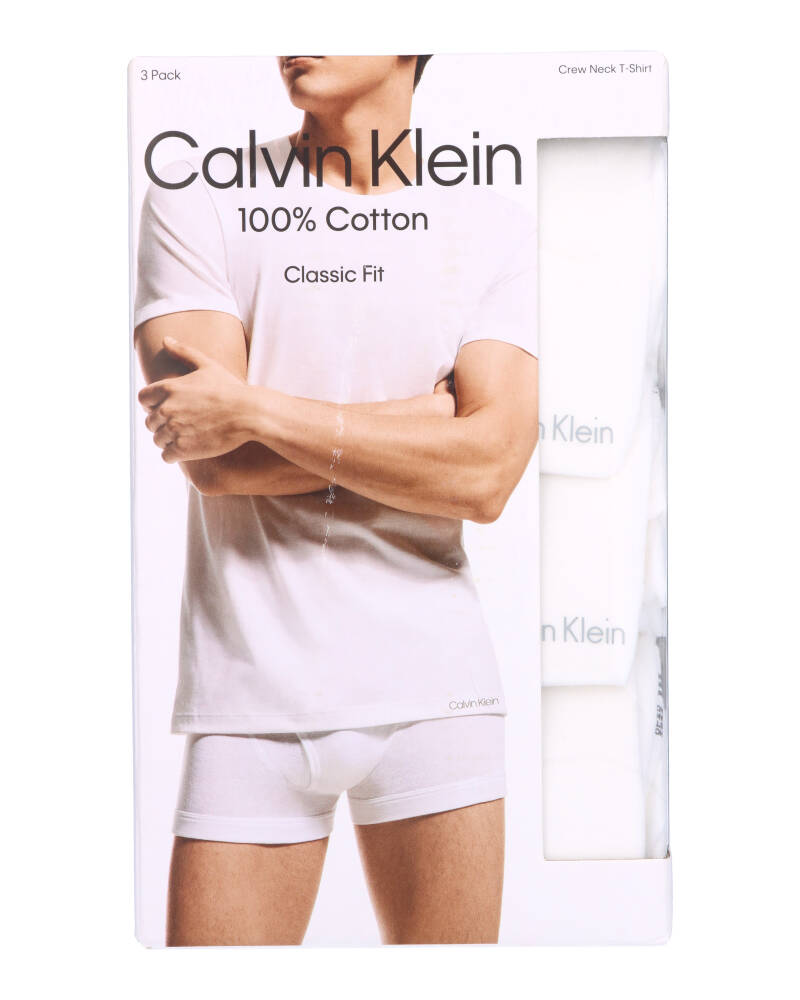 Calvin Klein Classic Fit Crew Neck T-Shirt 3-Pack Hvid Str L Apparel & Accessories Clothing Shirts Tops Beautycos