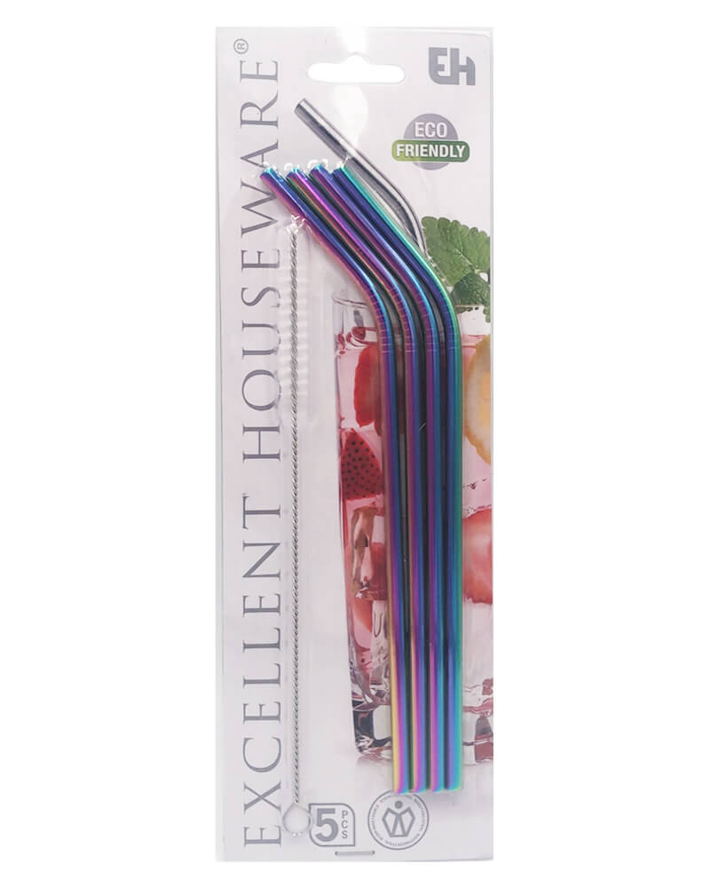 Excellent Houseware Metalsugerør Multi (U) 4 Stk Arts & Entertainment Party Celebration Supplies Beautycos