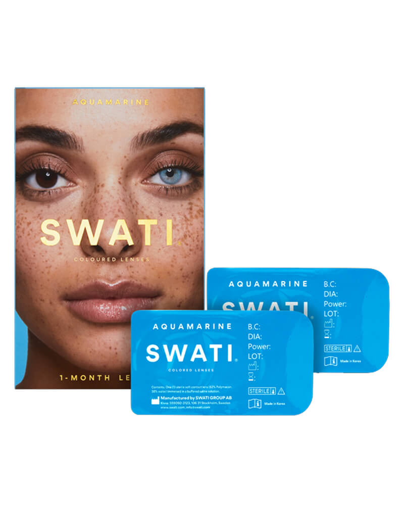 Swati Cosmetics 1 Måneds Kontaktlinser Aquamarine Health & Beauty Personal Care Makeup Eye Beautycos