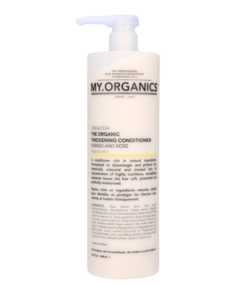 My Organics The Organic Thickening Conditioner Mango And Rose 1000 ML Health & Beauty Personal Care Hair Shampoo Conditioners Beautycos
