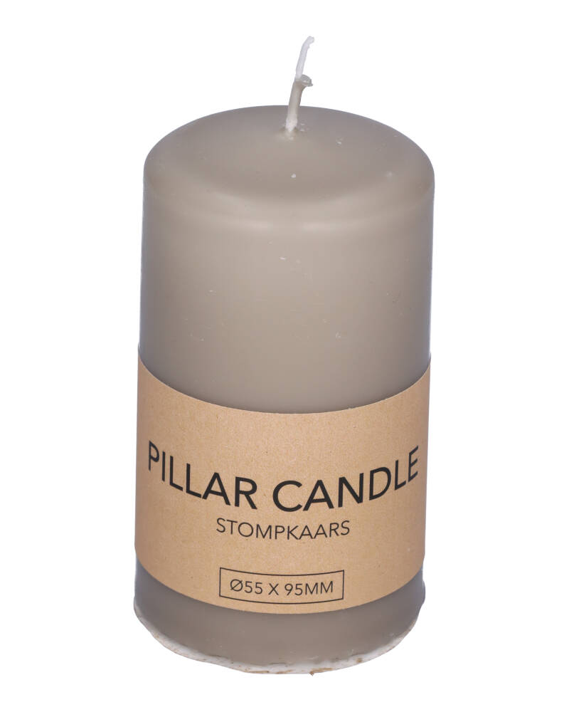 Excellent Houseware Pillar Candle Light Grey 55 X 95 MM Home & Garden Beautycos