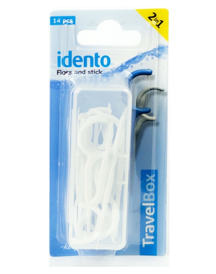 Idento Floss And Stick Travelbox (Hvid) (U) 14 Stk Health & Beauty Personal Care Oral Dental Beautycos