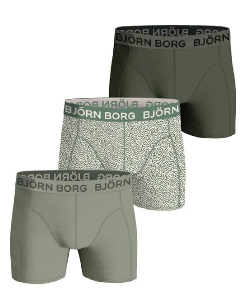 Björn Borg Cotton Stretch Shorts 3-Pack Str XL 3 Stk Apparel & Accessories Clothing Underwear Socks Beautycos