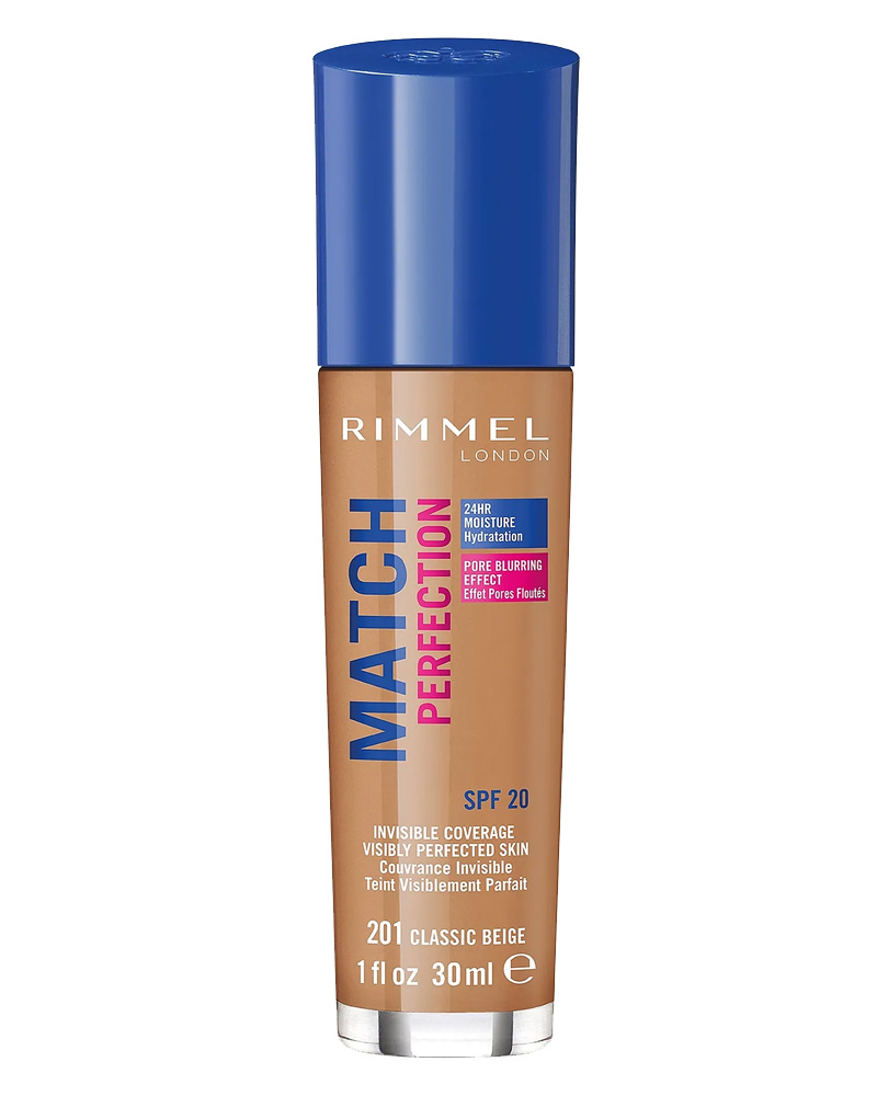 Rimmel London Match Perfection Foundation 201 Classic Beige 30 G Health & Beauty Personal Care Cosmetics Makeup Face Foundations Concealers Beautycos