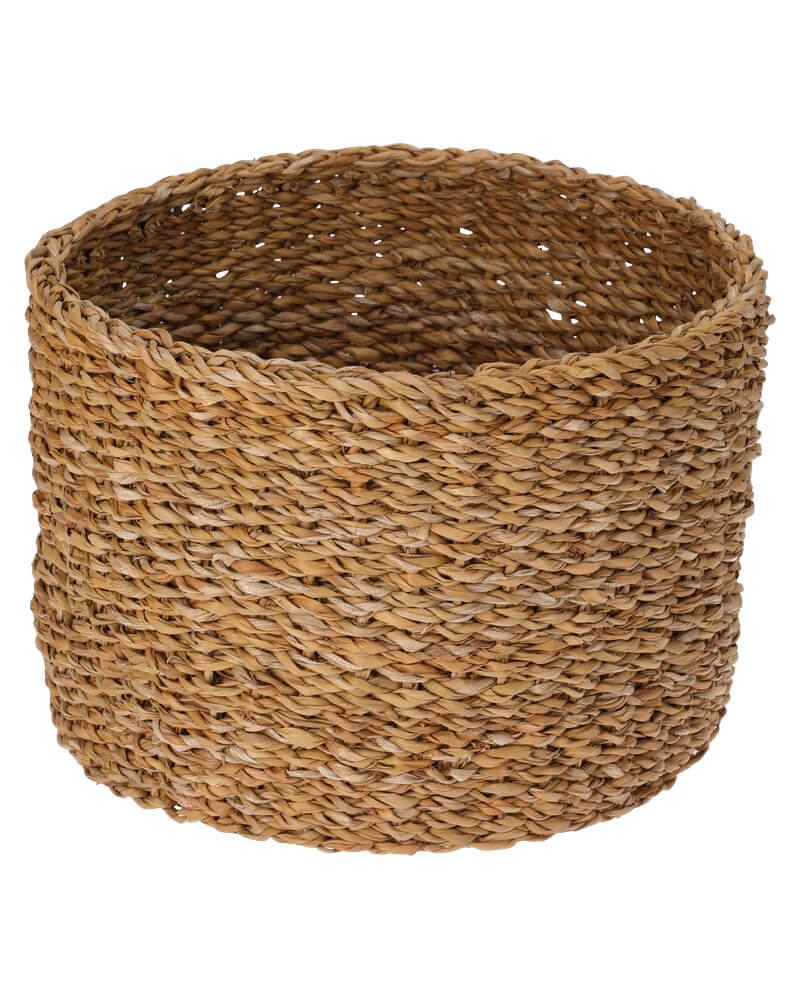 Excellent Housware H S Collections Round Seagrass Basket 30X20 Home & Garden Lawn Outdoor Living Beautycos