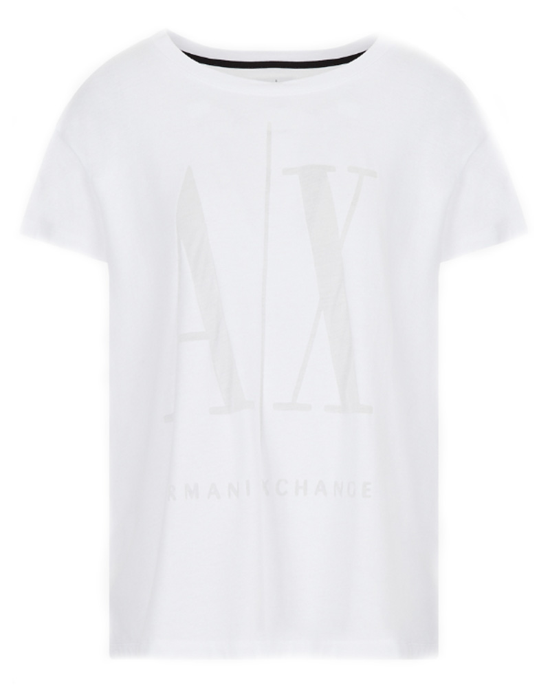 Armani Exchange Icon Period Femme T-Shirt Blanc L Apparel & Accessories Clothing Shirts Tops Beautycos