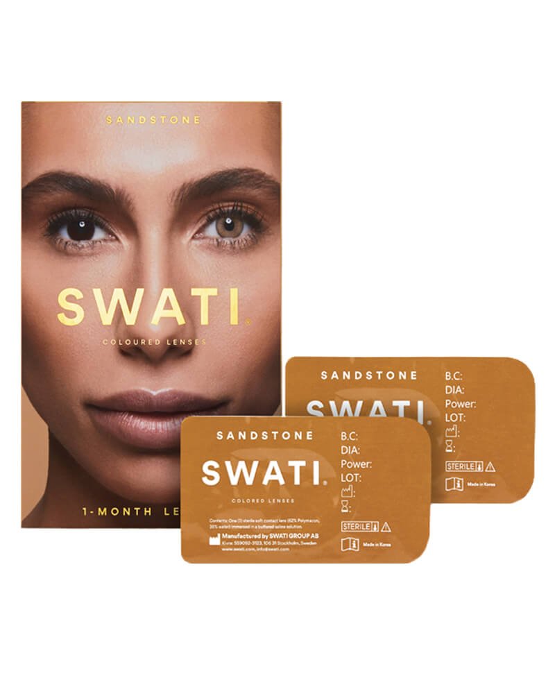 Swati Cosmetics 1 Måneds Kontaktlinser Sandstone Health & Beauty Personal Care Makeup Eye Beautycos