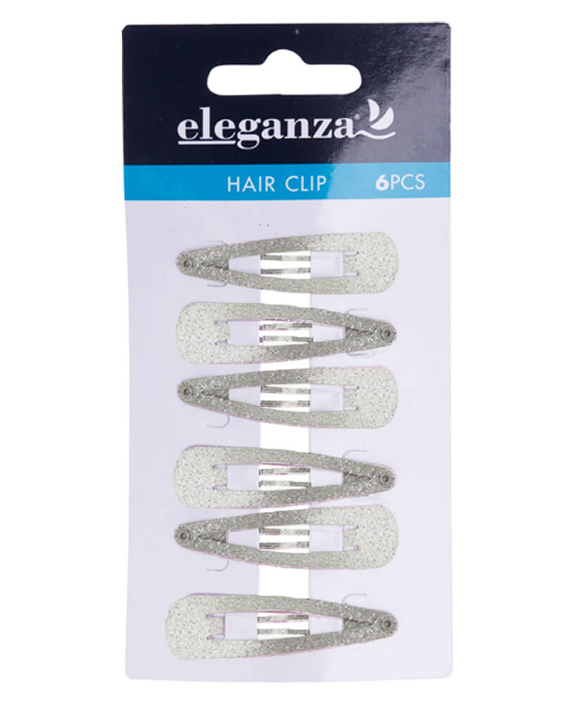 Eleganza Sølv Glimmer Hårspænder 6Cm 6 Stk Apparel & Accessories Clothing Hair Pins Claws Clips Beautycos