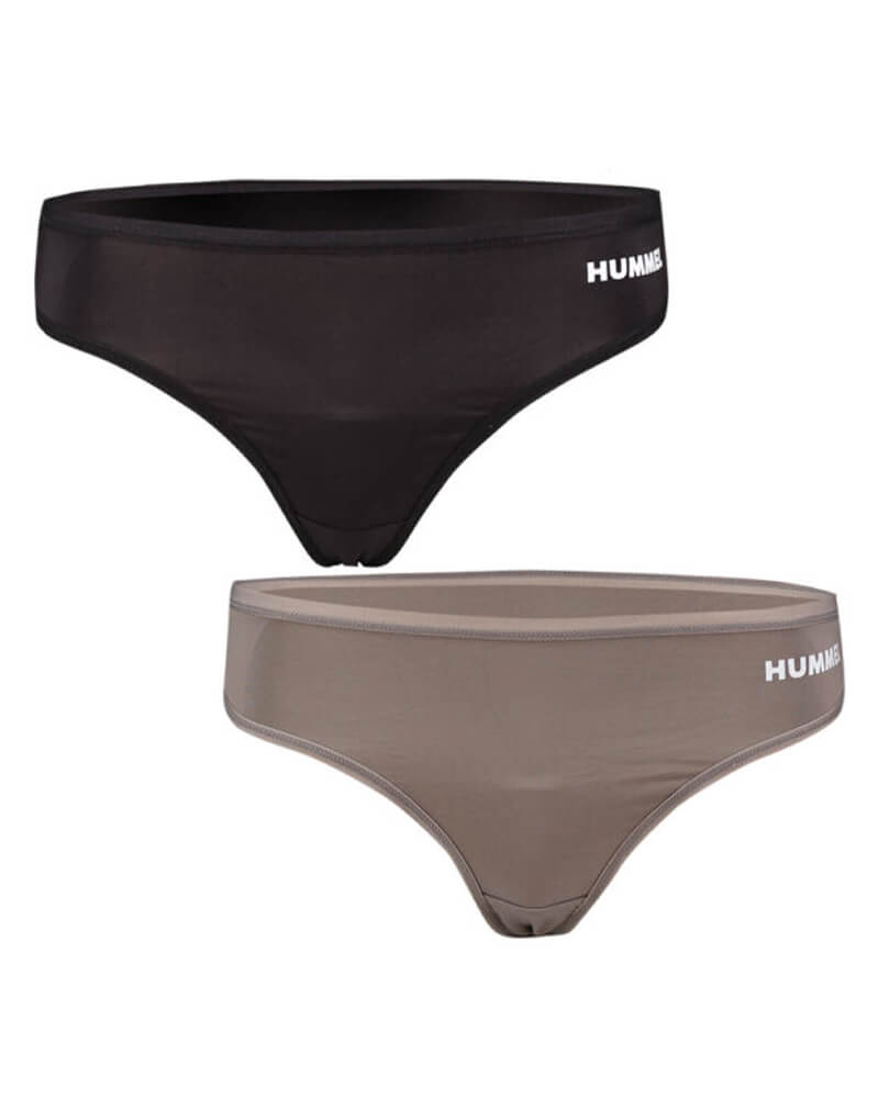 Hummel Smooth Thong 2-Pack Black Brown L Apparel & Accessories Clothing Underwear Socks Beautycos