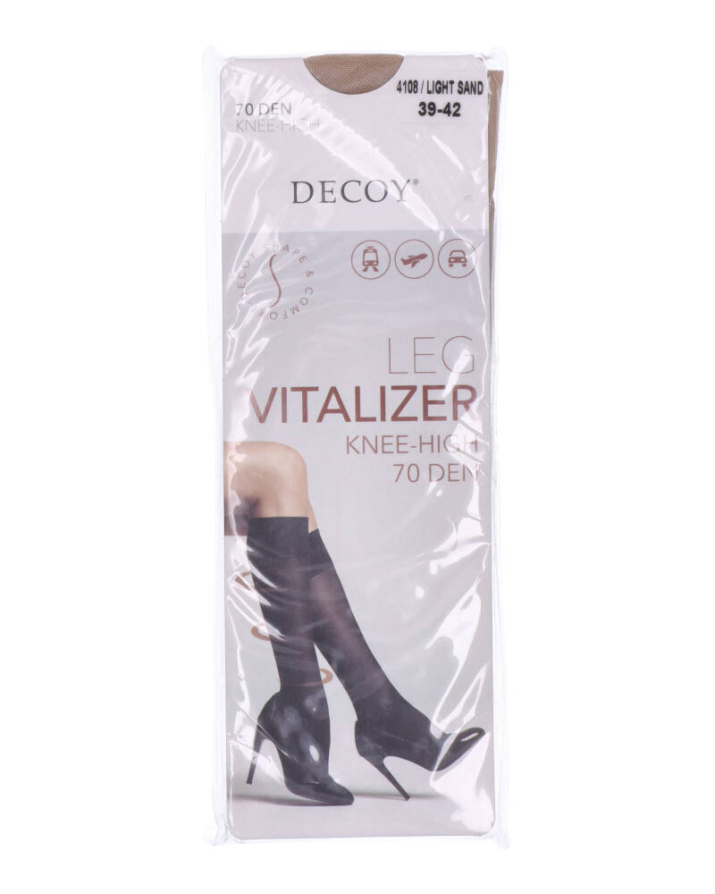 Decoy Leg Vitalizer Knee High (70 Den) Light Sand 39-42 Apparel & Accessories Clothing Underwear Socks Beautycos