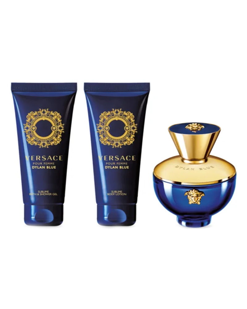 Versace Dylan Blue Gift Set 100 ML Arts & Entertainment Party Celebration Giving Wrapping Boxes Tins Beautycos