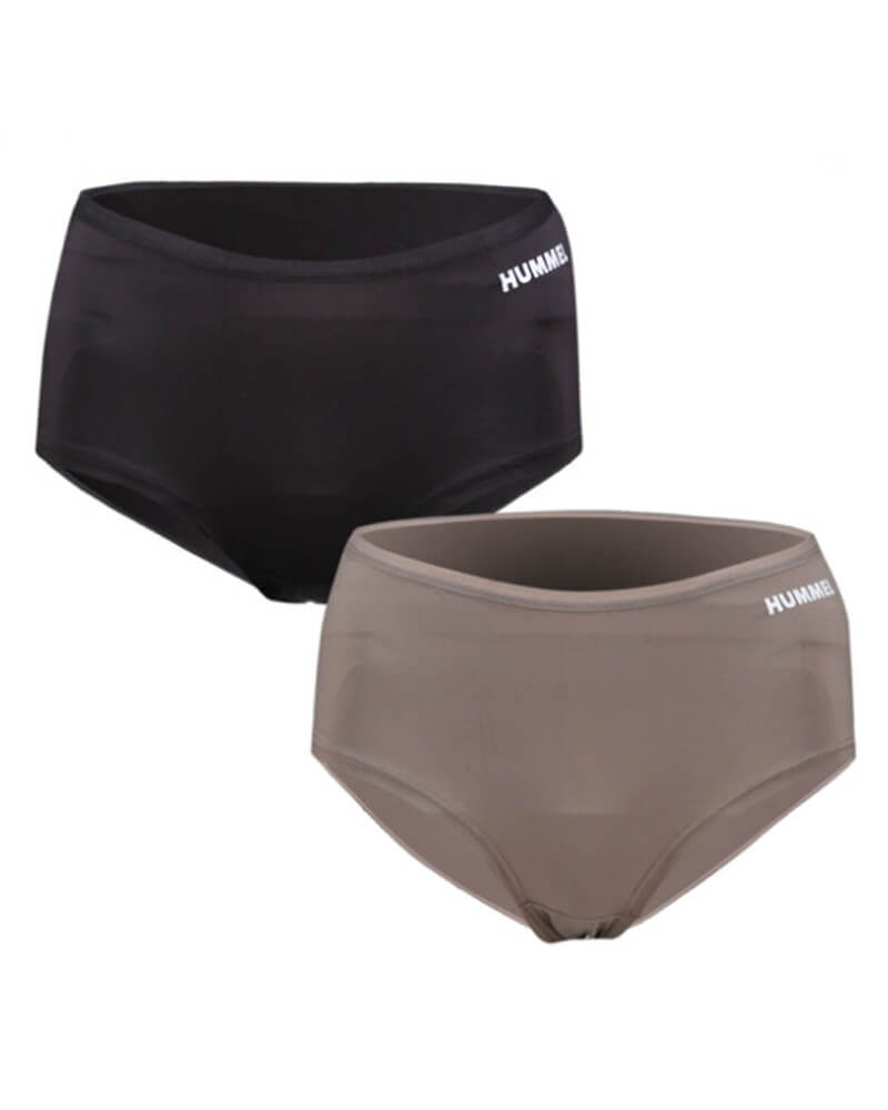 Hummel Smooth Hipster 2-Pack Black Brown Xs Apparel & Accessories Clothing Underwear Socks Beautycos