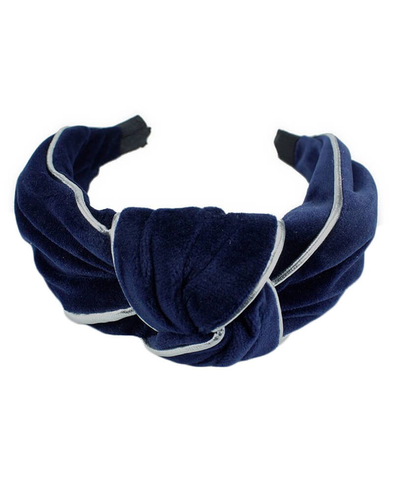 Everneed Velour Hårbøjle Marineblå Sølv (U) Apparel & Accessories Clothing Hair Headbands Beautycos