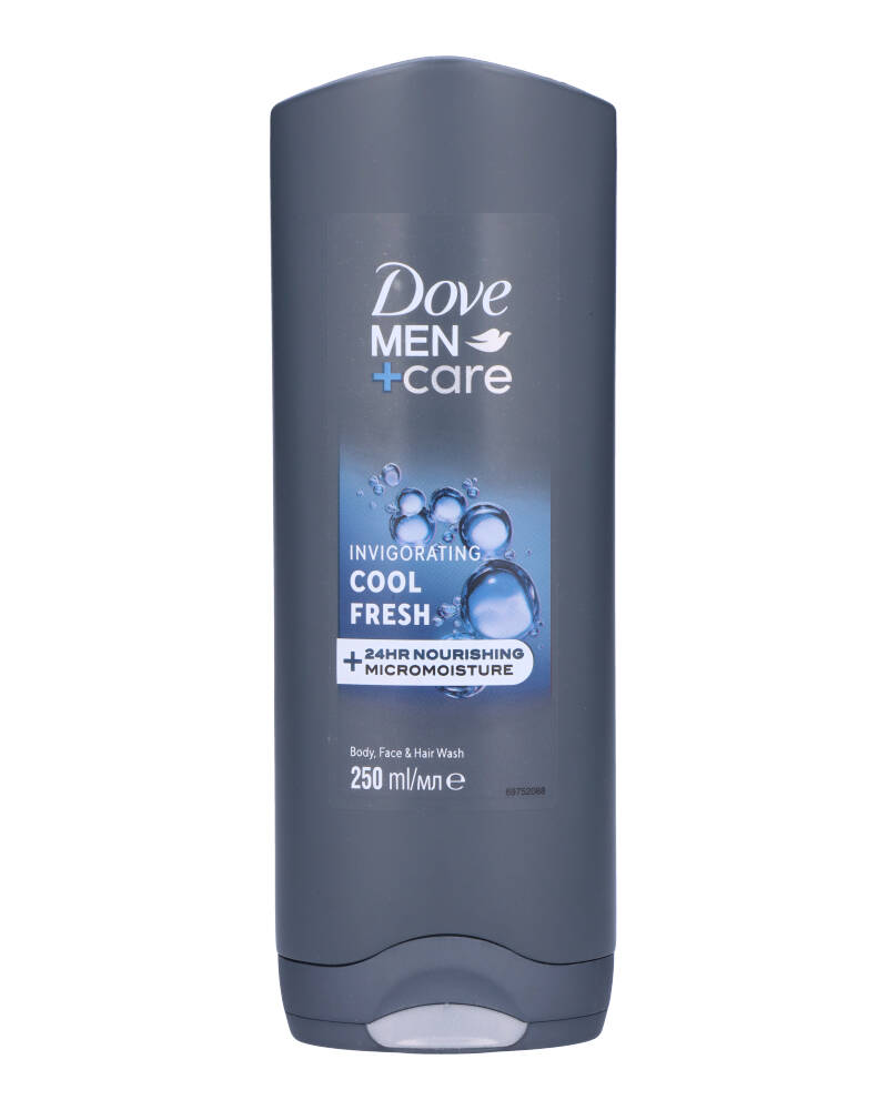 Dove Men + Care Invigorating Cool Fresh Body Face Hair Wash 250 ML Health & Beauty Personal Shampoo Conditioner Beautycos