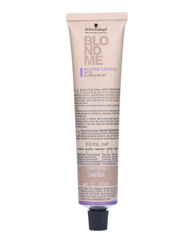 Schwarzkopf Blond Me Blonde Lifting - L Steel Blue (U) 60 ML Health & Beauty Personal Care Hair Color Beautycos