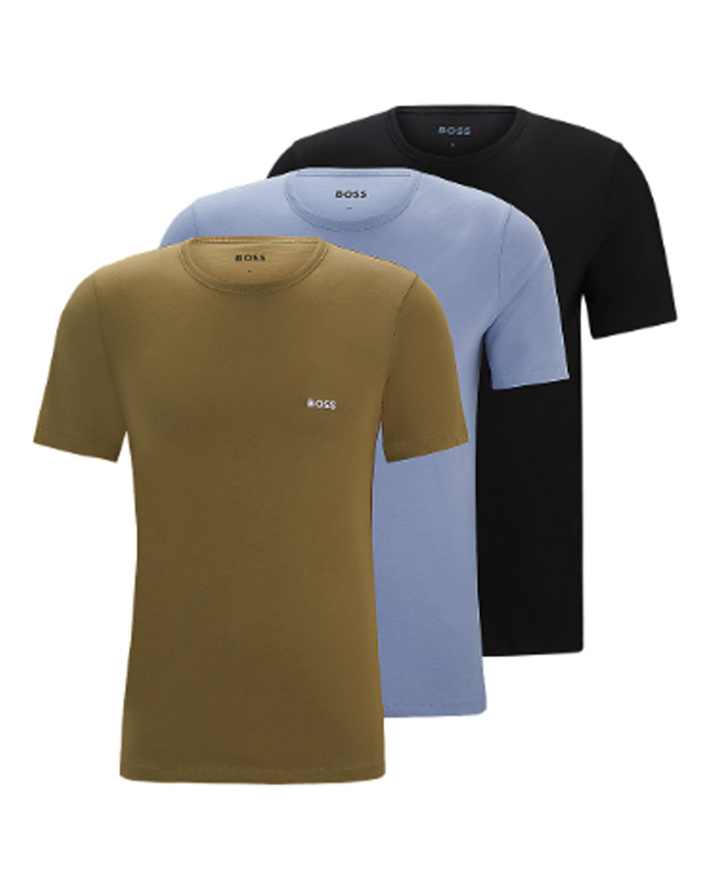 Hugo Boss 3-Pack Crew Neck T-Shirt Cotton Str Xxl 3 Stk Apparel & Accessories Clothing Shirts Tops Beautycos