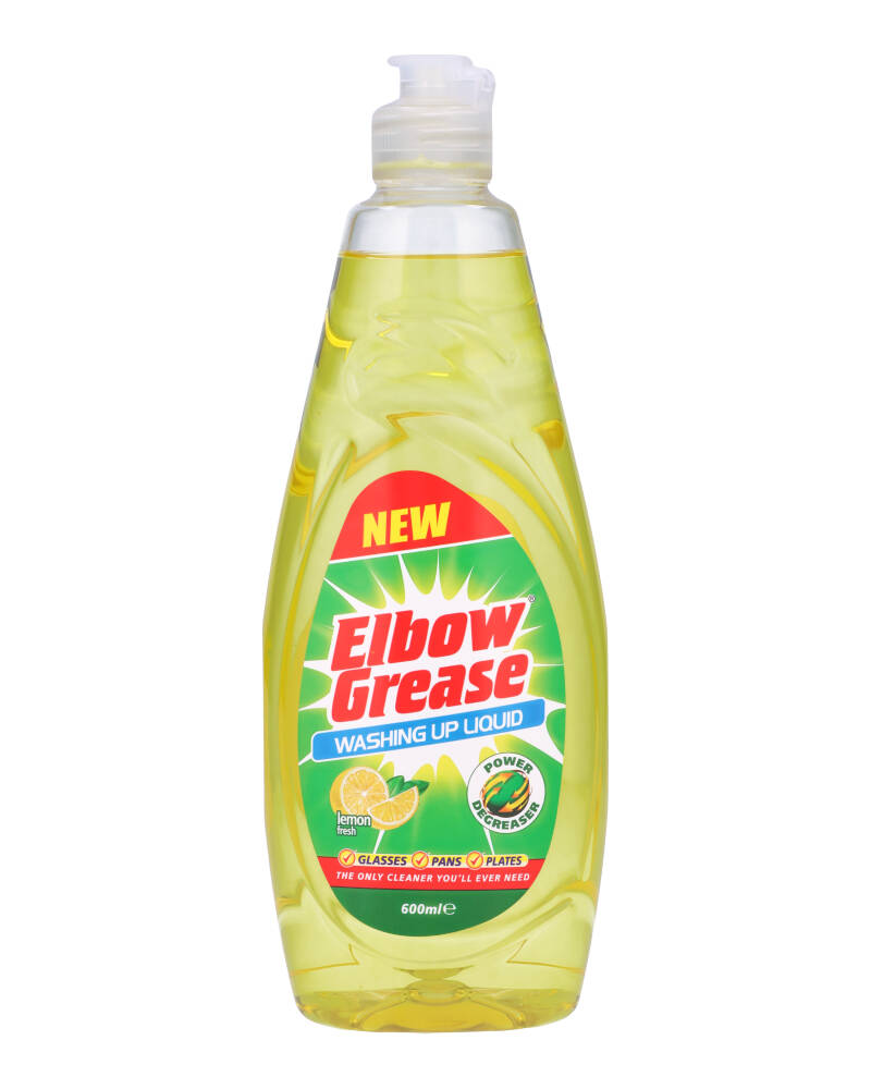Elbow Grease Washing Up Liquid Lemon Fresh 600 ML Home & Garden Household Supplies Cleaning Products Dish Detergent Soap Beautycos