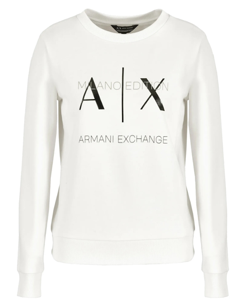 Armani Exchange Femme Sweatshirt Blanc XL Apparel & Accessories Clothing Shirts Tops Beautycos