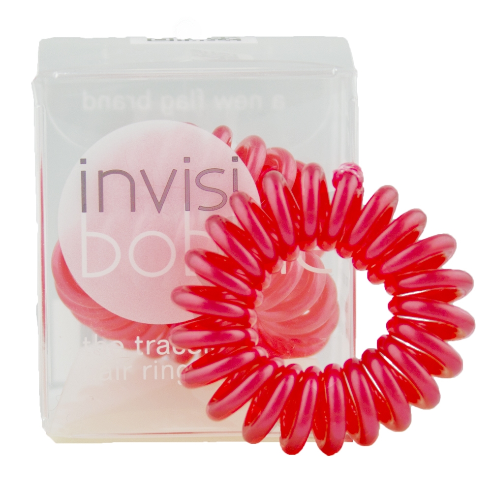Invisibobble - Red 3 Stk Apparel & Accessories Clothing Hair Ponytail Holders Beautycos