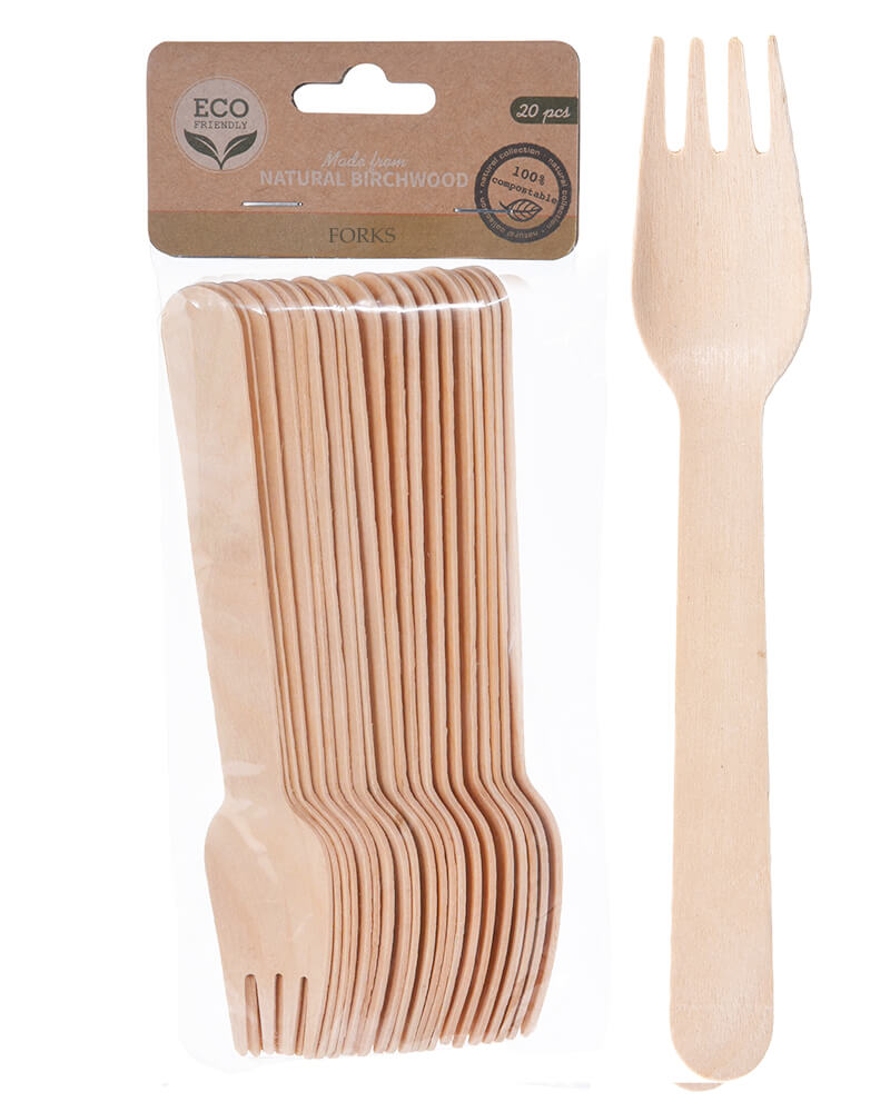 Eco Friendly Birkebestik Gaffel 20 Stk Home & Garden Kitchen Dining Beautycos