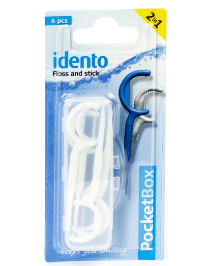 Idento Floss And Stick Travelbox (Hvid) (U) 6 Stk Health & Beauty Personal Care Oral Dental Beautycos