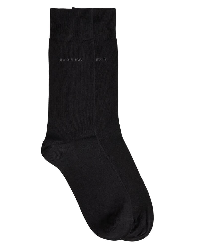 Hugo Boss 2-Pack Sokker Sort Str 47-50 Apparel & Accessories Clothing Underwear Socks Beautycos