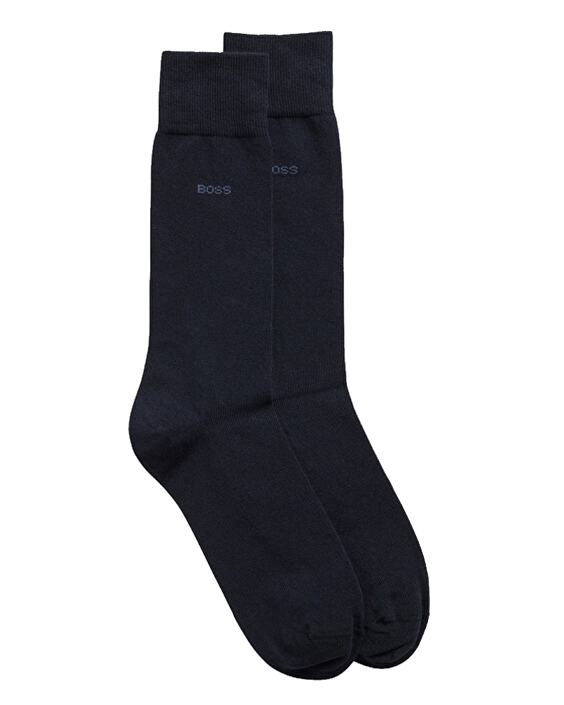 Hugo Boss Strømper 2-Pack Navy Str 43-46 Apparel & Accessories Clothing Underwear Socks Beautycos
