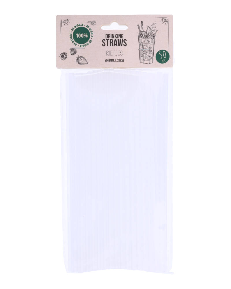 Sugerør Genanvendelige Transparent 50 Stk Arts & Entertainment Party Celebration Supplies Beautycos