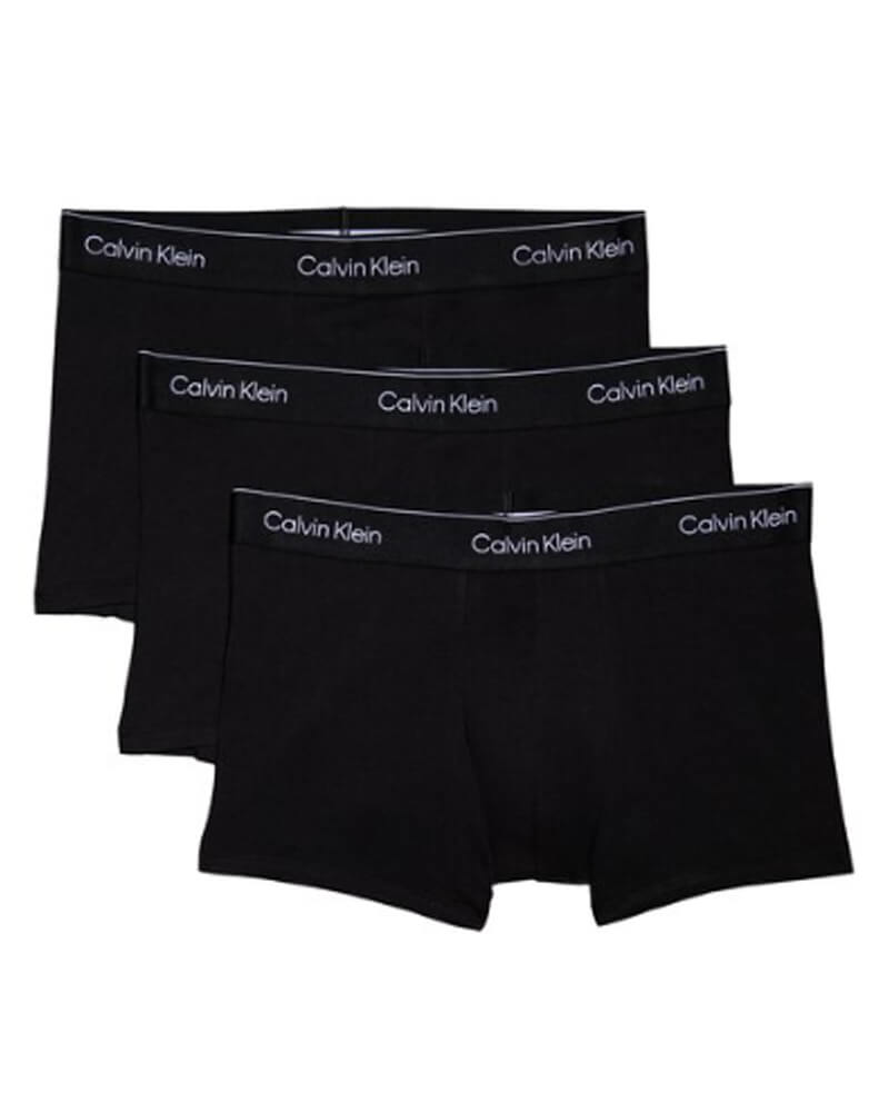 Calvin Klein Extra-Soft Cotton Stretch Shorty Trunks 3-Pak Sort Str XL 3 Stk Apparel & Accessories Clothing Underwear Socks Beautycos