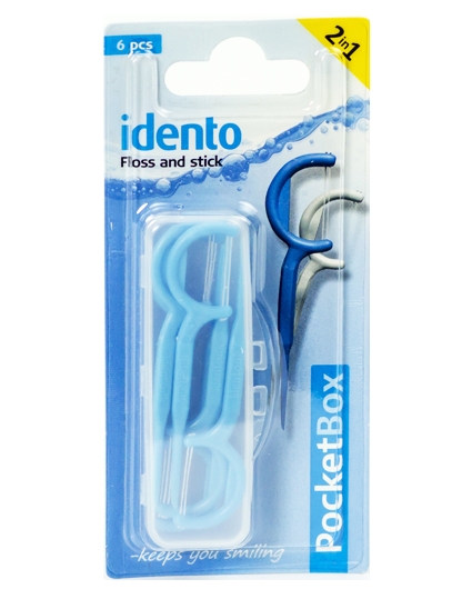 Idento Floss And Stick Travelbox (Blå) (U) 6 Stk Health & Beauty Personal Care Oral Dental Beautycos
