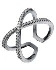 Everneed Scarlett - sort krydsring med klare zirconia sten 