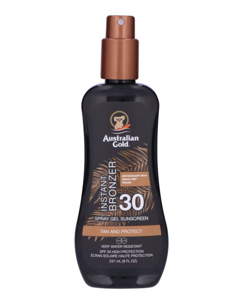Australian Gold Instant Bronzer Spray Gel Sunscreen SPF 30