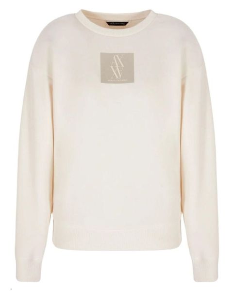 Armani Exchange Woman Logo Sweatshirt White Str. M