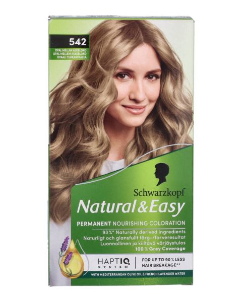 Schwarzkopf Natural & Easy 542 Opal Mellem Askeblond Schwarzkopf Natural & Easy 542 Opal Mellem Askeblond