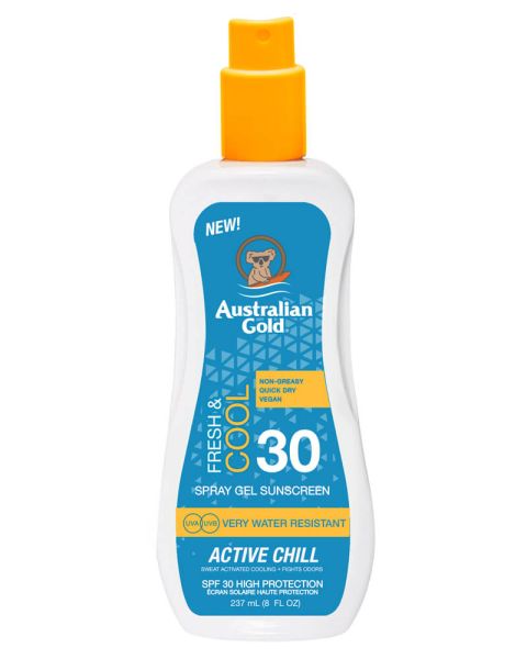 Australian Gold Fresh & Cool Spray Gel Sunscreen Active Chill SPF 30 (U) (F)