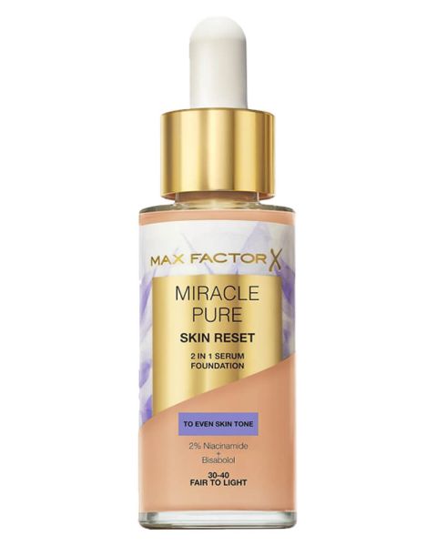 Max Factor Miracle Pure Skin Reset 2 In 1 Foundation 30-40 Fair To Light Max Factor Miracle Pure Skin Reset 2 In 1 Foundation 30-40 Fair To Light