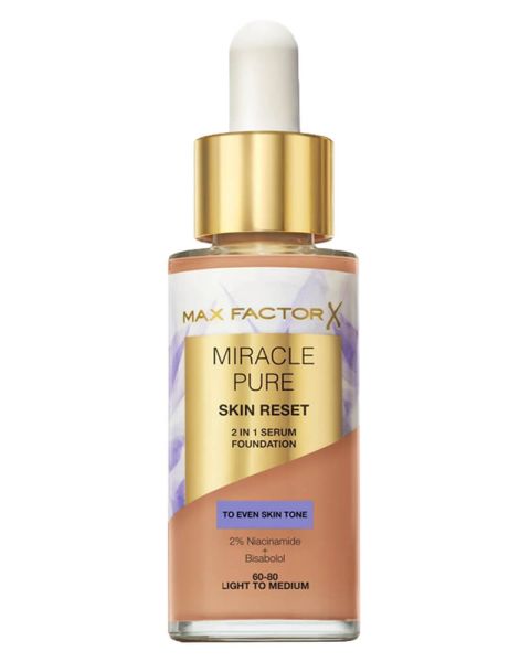 Max Factor Miracle Pure Skin Reset 2 In 1 Foundation 60-80 Light To Medium