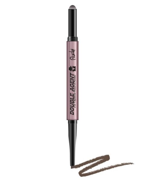 Rude Cosmetics Double Agent 2 in 1 Eyebrow Pencil & Powder Neutural Brown (U) Rude Cosmetics Double Agent 2 in 1 Eyebrow Pencil & Powder Neutural Brown (U)