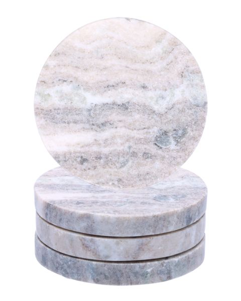 Excellent Houseware Marble Coaster Sand 10 x 10 cm