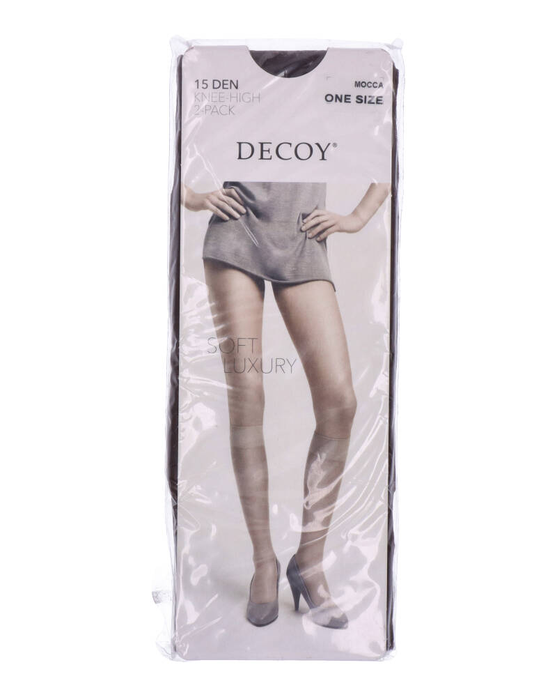 Decoy Silk Look (15 Den) Mocca 2-Pack Knee High One Size Apparel & Accessories Clothing Underwear Socks Beautycos