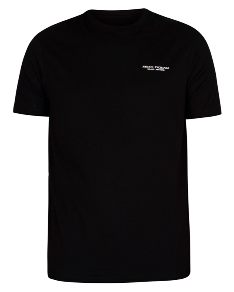 Armani exchange crew neck logo t shirt black sales