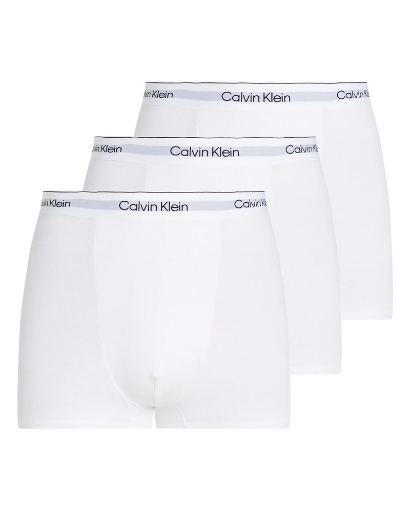 Calvin Klein Icon Cotton Stretch Relaxed Fit Trunks 3-Pack Hvid S Apparel & Accessories Clothing Underwear Socks Beautycos