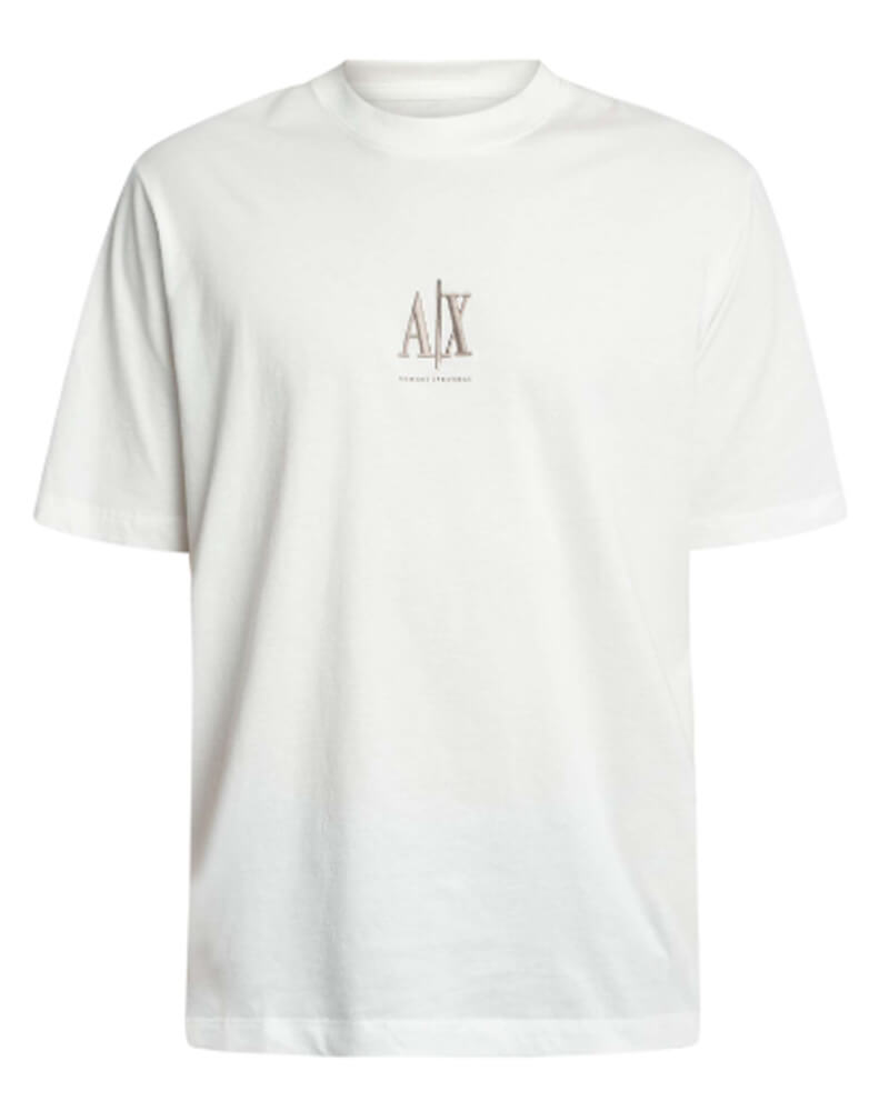Armani Exchange T-Shirt Off White Str XL Apparel & Accessories Clothing Shirts Tops Beautycos