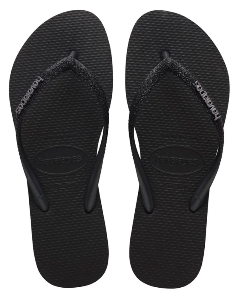 Havaianas Slim Glitter - Sort Str 43 44 Apparel & Accessories Clothing Beautycos